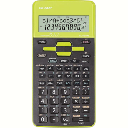269222 - SHARP Kalkulator Shkollor Shkencor EL-531 TH-GR (ekran me 2 rreshta, hyrje DAL, bateri) Jeshile