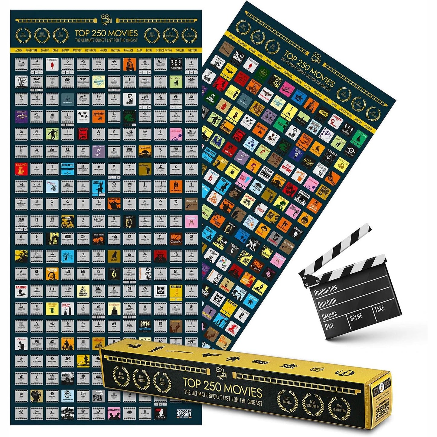 322613 - POSTER FILMI me gërvishtje GOODS+GADGETS® - 250 filmat më të mirë, 100 x 45 cm