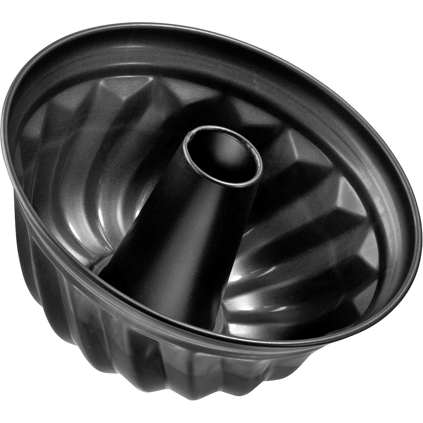 263644 - ZENKER Tavë për kek 22cm Bundt nga seria "Pure", Tavë e qëndrueshme dhe e veshur për kekë Bundt lëngshëm, e rrumbullakët me shtresë jo-ngjitëse (Ngjyra: e zezë), Sasia: 1 copë