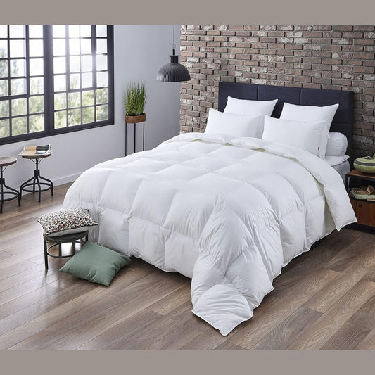 191020 - DODO - Jorgan Natyral Kundër Marimangave 240x260cm, i Përshtatshëm për 2 Persona, Mbulesë Perkali 100% Pambuk, 70% Puhë, 30% Mbushjes me Pupla, i Lavarueshëm në Lavatriçe në 40°C