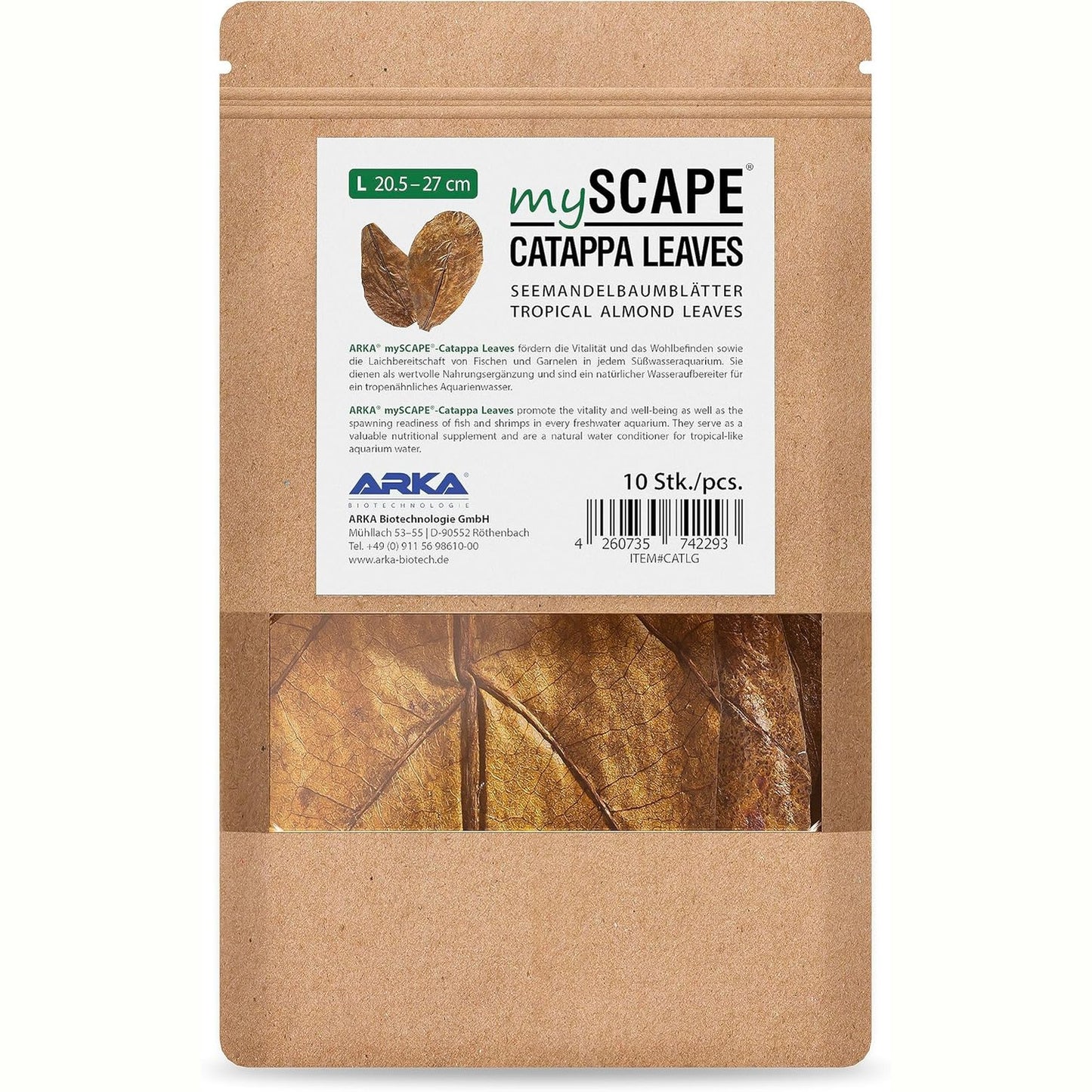 229600 - ARKA Gjethe Bajamesh Indiane për Akuarium 10 copë (20–27 cm) Kujdes Natyral për Ujërat e Ëmbël