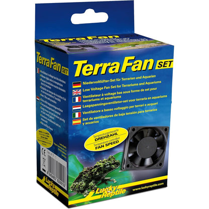 239699 - LUCKY REPTILE Ventilator Terra - 2 x 12V/6cm, Kit Ventilatorësh me Tension të Ulët dhe Transformator, I Zgjerueshëm në 4 Ventilatorë, I Heshtur dhe i Kontrolluar Termikisht
