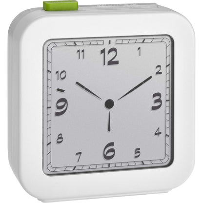 223653 - TFA DOSTMANN Orë alarmi dixhitale me radio 60.2556.02, ekran analog, orë alarmi për udhëtim, alarm me funksion shtyrjeje, ndriçim prapa, e bardhë, Gjatësia 80 x Gjerësia 40 x Lartësia 120 mm