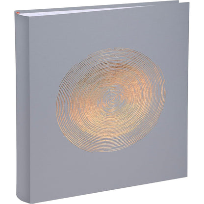 295868 - EXACOMPTA Album fotografik ELLIPSE, 300 foto, 60 faqe bosh, format 29 x 32 cm, kopertinë lëkure gri me stampim elipsi ngjyrë rozë ari