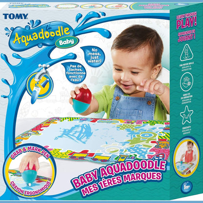 273738 - TOMY AquaDoodle My First Marks - Tapet vizatimi në ujë për foshnje, Set zyrtar për ngjyrosje dhe vizatim, pa rrëmujë, shumëngjyrësh