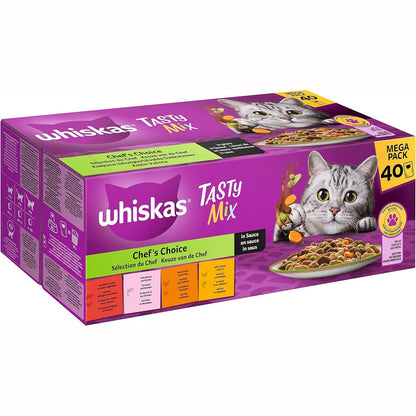 227588 - WHISKAS Ushqim i lagësht për mace TASTY MIX në salcë 40 x 85g Zgjedhja e Shefit