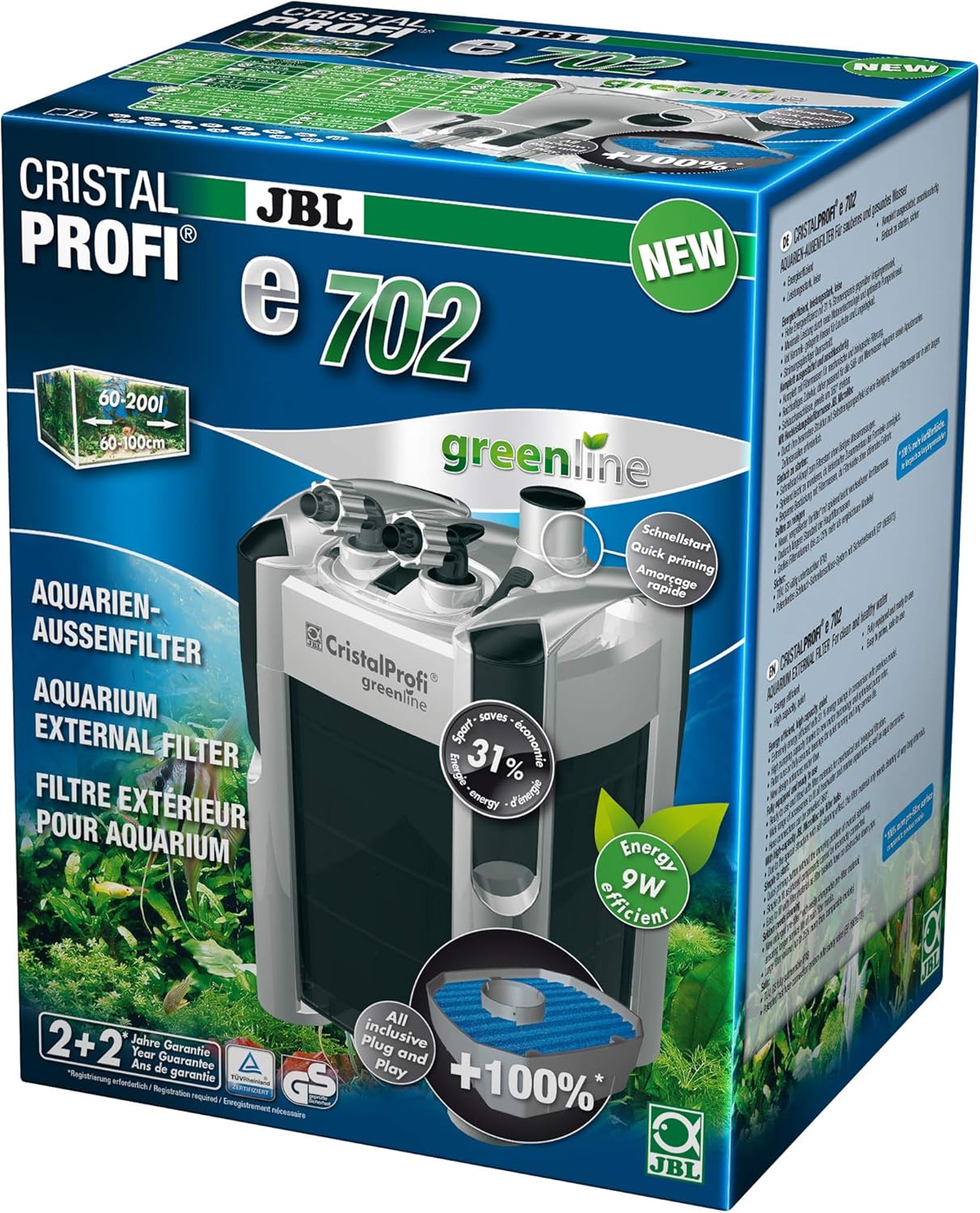 255080 - JBL CristalProfi E702 Greenline - Filtër i Jashtëm Akuariumi