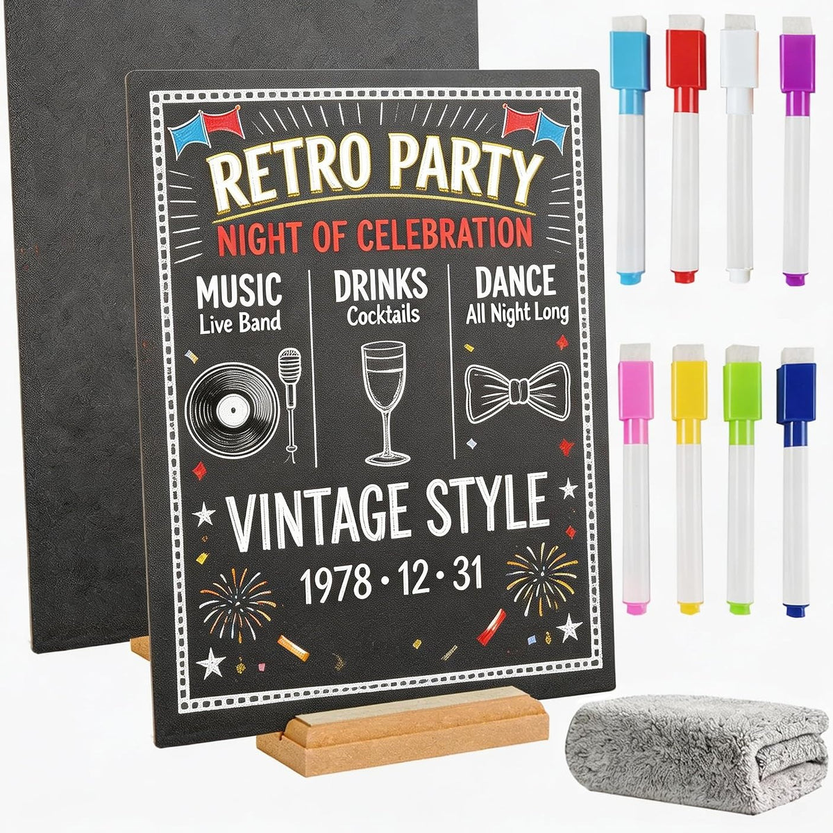 305575 - NANXJIUR - Tabela Mini-Tabelash me 2 Pako, 21 x 30 cm, Tabela për Menu, Tabela për Dyqane, Tabela për Ushqim, Tabela Mesazhesh për Festa, Bar dhe Restorante
