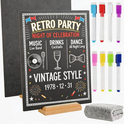 305575 - NANXJIUR - Tabela Mini-Tabelash me 2 Pako, 21 x 30 cm, Tabela për Menu, Tabela për Dyqane, Tabela për Ushqim, Tabela Mesazhesh për Festa, Bar dhe Restorante