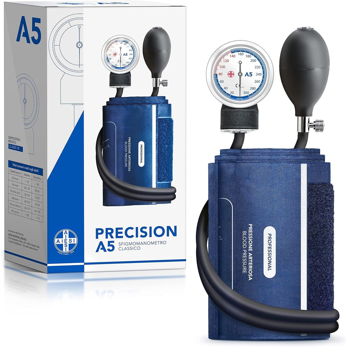 271996 - AIESI® Sfigmomanometër Profesional Aneroid Manual për të Rritur, pa Stetoskop, PRECISION A5
