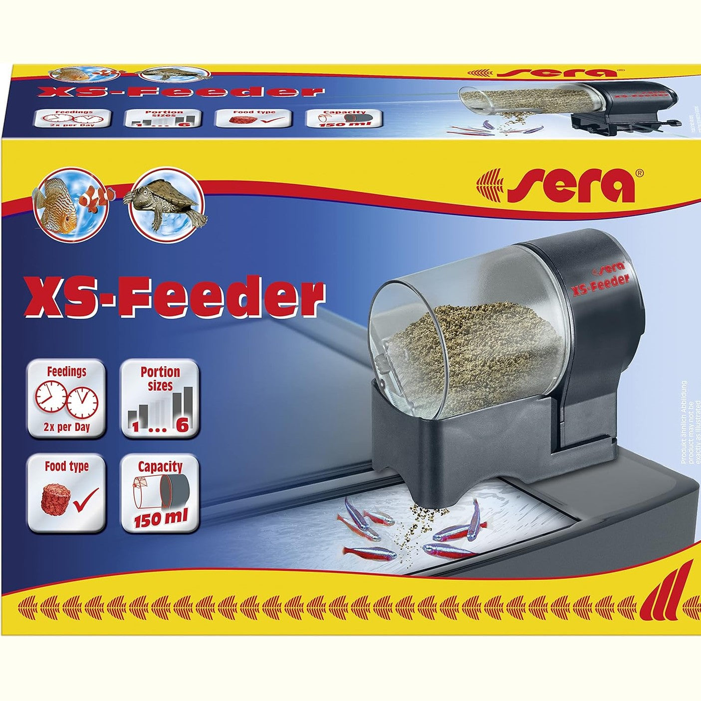 260855 - Ushqyes automatik SERA XS-Feeder i besueshëm për instalim të lehtë dhe të shpejtë në akuarium, i zi