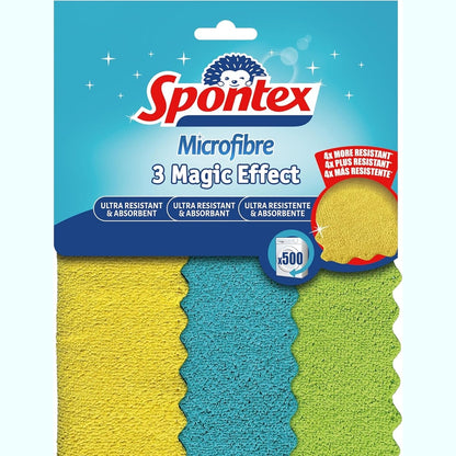 302610 - SPONTEX Efekt Magjik, 2 Peceta Mikrofibre, të Qëndrueshme, ideale për fshirje