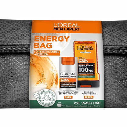 301124 - L'ORÉAL PARIS MEN EXPERT - Set Dhurate për Burra, Krem Hidratues 50 ml dhe Xhel Dushi 250 ml, Set Kujdesi Hydra Energy