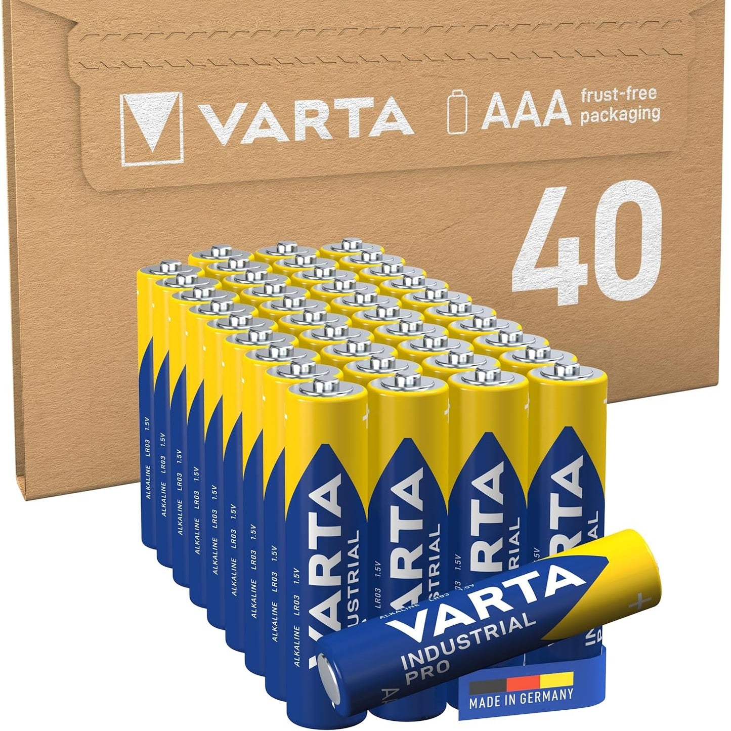 266963 - VARTA Bateri AAA, pako me 40 copë, Industriale Pro, Alkaline, 1.5V, prodhuar në Gjermani