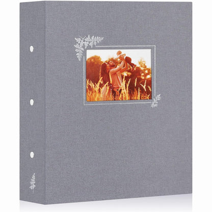 241761 - LANPN - Album Fotosh 11.5x15 cm, kapacitet 600 foto, me pëlhurë liri, xhep (gri)
