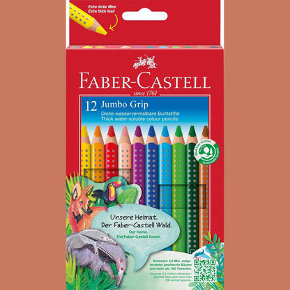 309131 - FABER-CASTELL - Set lapsash me ngjyra Jumbo Grip, 12 copë, në një kuti kartoni