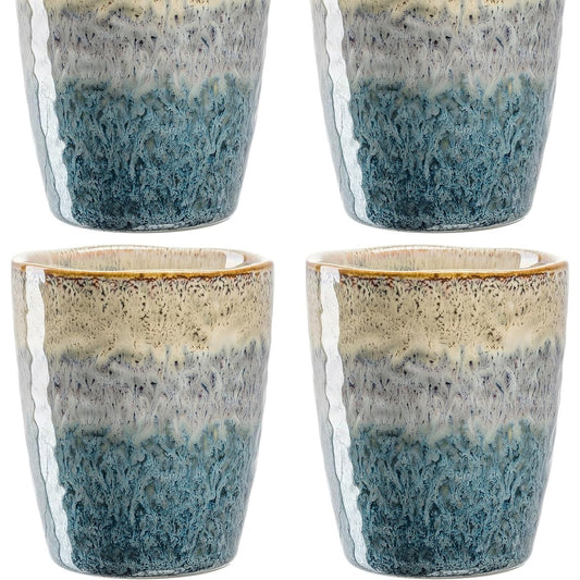 177310 - LEONARDO HOME Set Filxhanësh Matera, 4 copë, Matërial Qeramikë, Kapacitet 300 ml, Mund të Lajet në Mikrovalë dhe Lavastovilje, Ngjyrë Bezh/Antracit/Blu, 022819