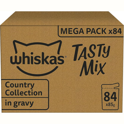 292731 - Whiskas - Ushqim i lagësht për mace Adult 1+, 84 qese x 85g, në salcë, koleksion Country