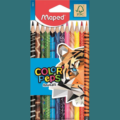269435 - MAPED Lapsa me ngjyra trekëndëshe Color'Peps X12 me ngjyra kafshësh