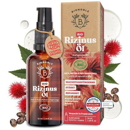 321836 - BIONOBLE Vaj ricini organik i shtypur në të ftohtë - Flokë, qerpikë, vetulla - 50 ml