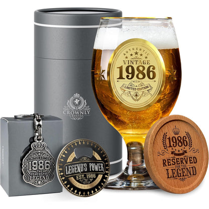 214585 - CROWNLY CRYSTAL Gotë Birre e Personalizuar për Ditëlindjen e 40-të