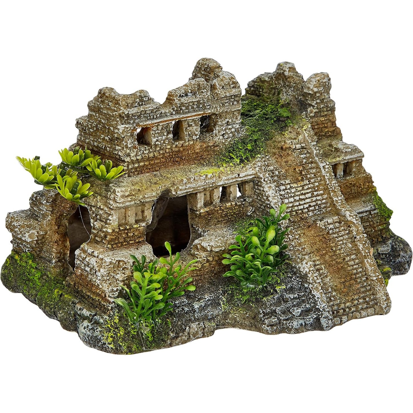 209030 - NOBBY Aqua Ornaments 28190 - Dekoracija për akvarium me dizajn rrënojash maja dhe bimësh, me përmasa 217 x 147 x 117 mm