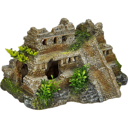 209030 - NOBBY Aqua Ornaments 28190 - Dekoracija për akvarium me dizajn rrënojash maja dhe bimësh, me përmasa 217 x 147 x 117 mm