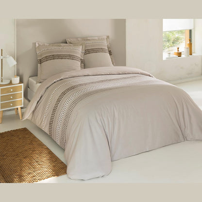 227580 - VISION Set çarçafësh Anthony 100% Pambuk Bezhë 240x220 cm me 2 mbulesa jastëkësh për krevat dopio standard Oeko-Tex