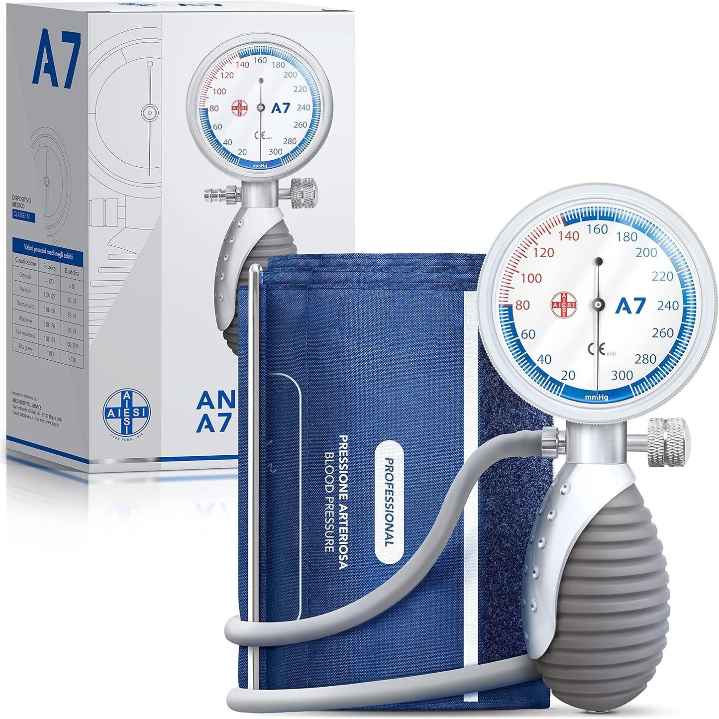 293565 - AIESI Sphygmomanometër manual ANEROID A7 - Model dore për të rritur