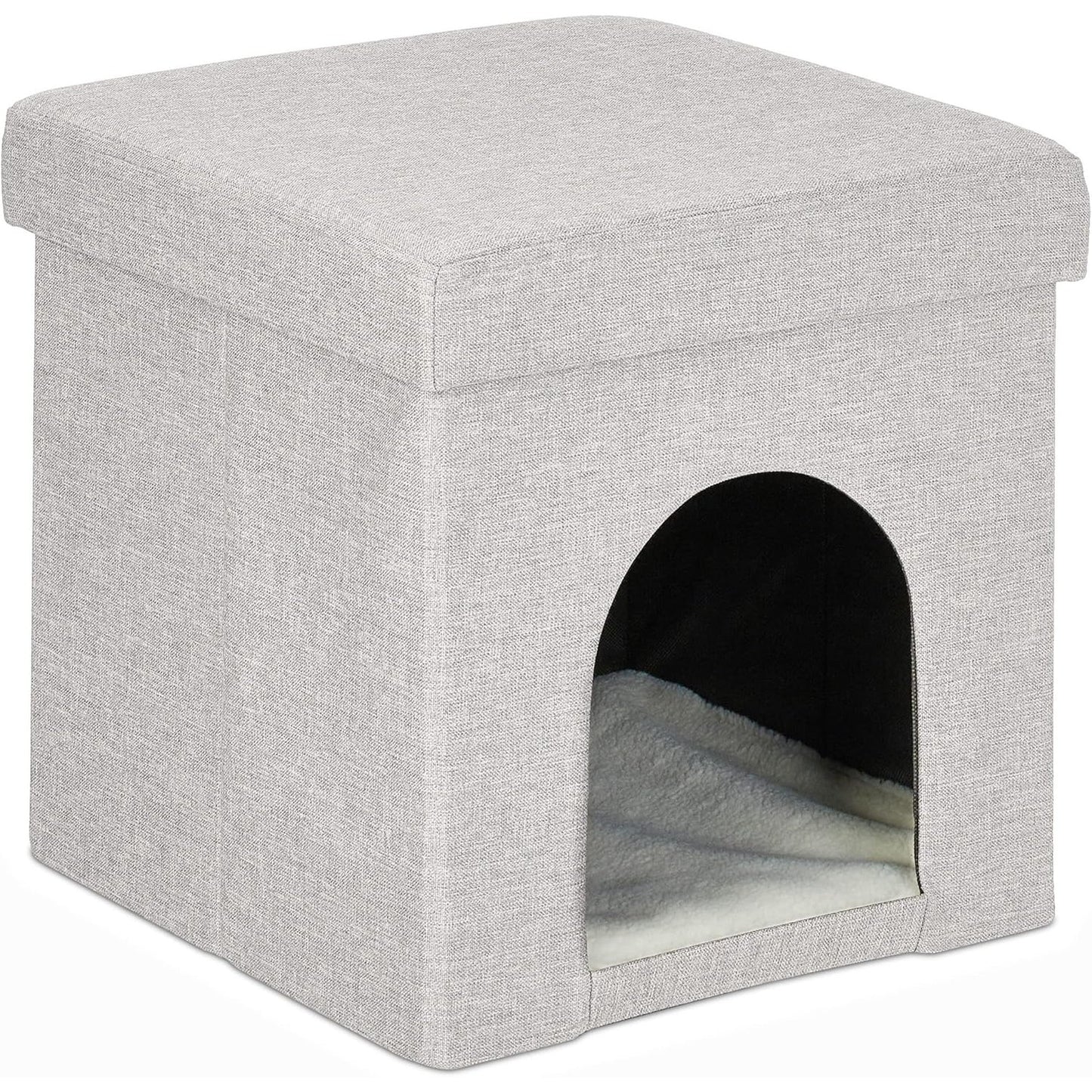 195445 - RELAXDAYS Shpellë për Mace dhe Qen të Vegjël, Stol Praktik dhe Vend Strehie, Madhësi (L x G x Th): 38.5 x 37 x 37 cm, Ngjyra Bezhë