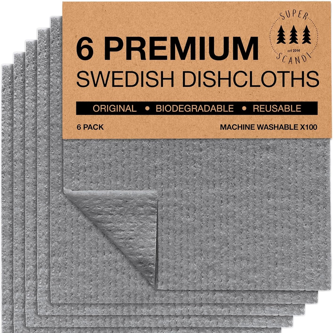 216382 - SUPERSCANDI Peceta pastrimi, pako me 6 copë, 100% biodegraduese