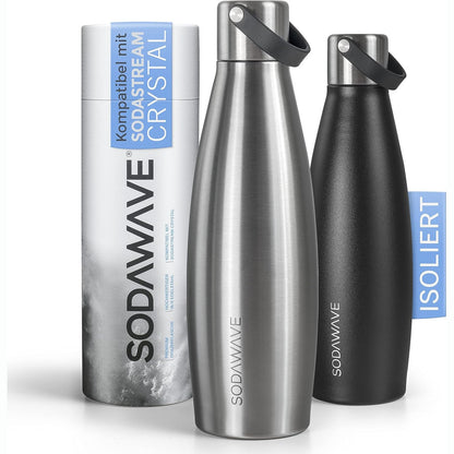 214074 - SODAWAVE Shishe uji prej çeliku inox, 620 ml, e papërshkueshme nga rrjedhjet, ideale për në lëvizje.
