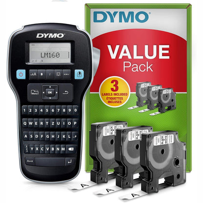 266234 - DYMO Kit Fillestar për Krijues Etiketash Portativ LabelManager 160, Krijues etiketash me tastierë QWERTY, redaktim të lehtë teksti, me 3 rrotulla, për etiketa D1 me gjerësi 6, 9 dhe 12 mm