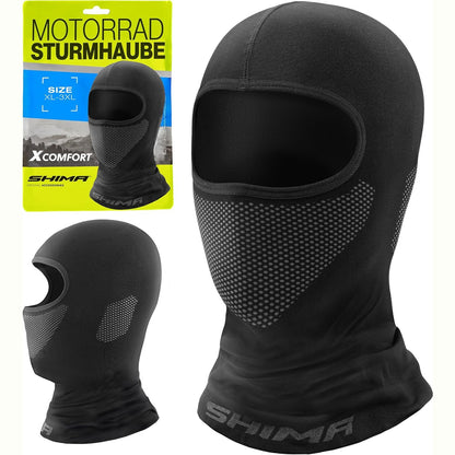 314301 - SHIMA X-Comfort Motorrad-Sturmhaube, unisex, ngjyrë e zezë