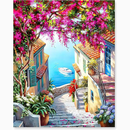 216373 - GELROVALED Pikturë me Numra për të Rritur, Kanavacë 40x50cm me Ngjyra dhe Furça