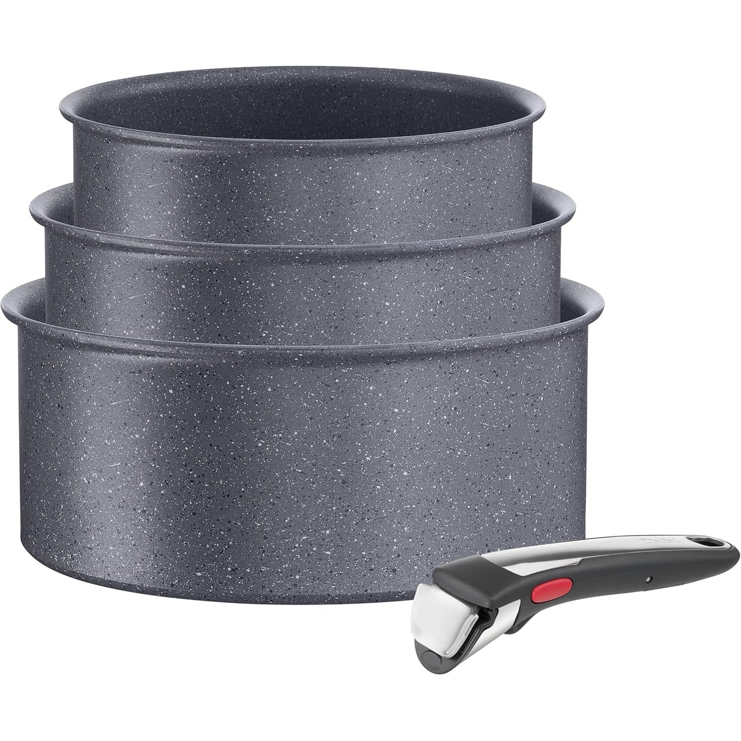235052 - TEFAL Set me 3 tenxhere Ingenio 16/18/20 cm + dorezë e lëvizshme, e pajtueshme me induksion, shtresë jo ngjitëse, e sigurt për lavastovilje, e prodhuar në Francë, natyrale L7669253
