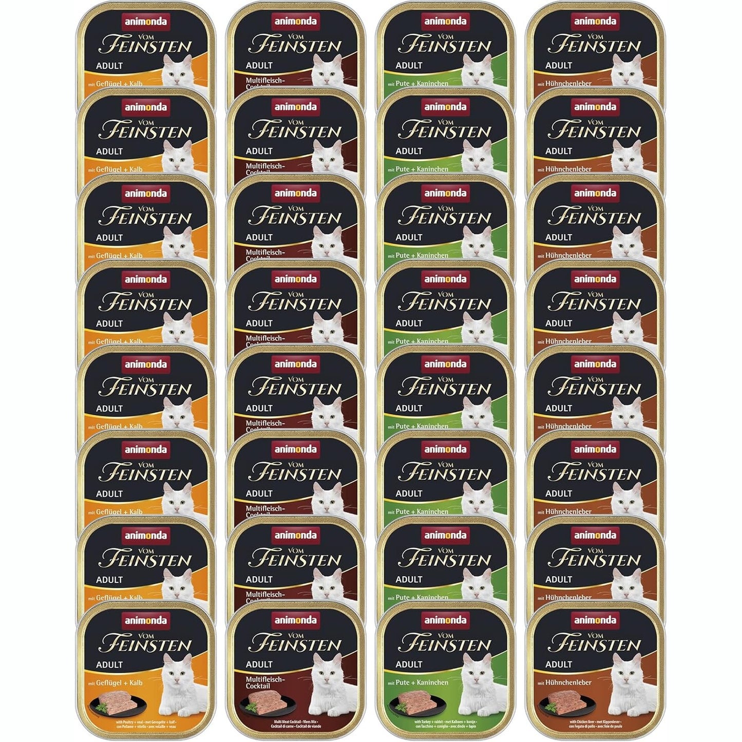 256783 - ANIMONDA VOM FEINSTEN ADULT VARIETY (32 X 100 G) - USHQIM I LAGËS PËR MACE TË RRITURA, PA DRITHËRA DHE PA SHEQER, ME PËRBËRËS 100% TË FRESHËT