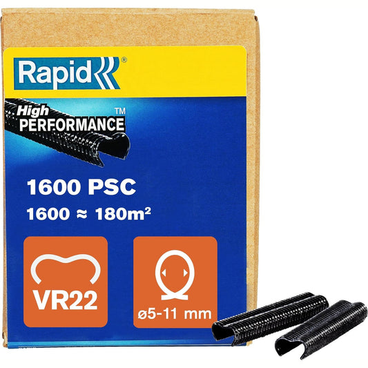 313236 - VR22 Kapëse të shpejta për gardh të zeza, 1,600 copë për gardh me rrjetë