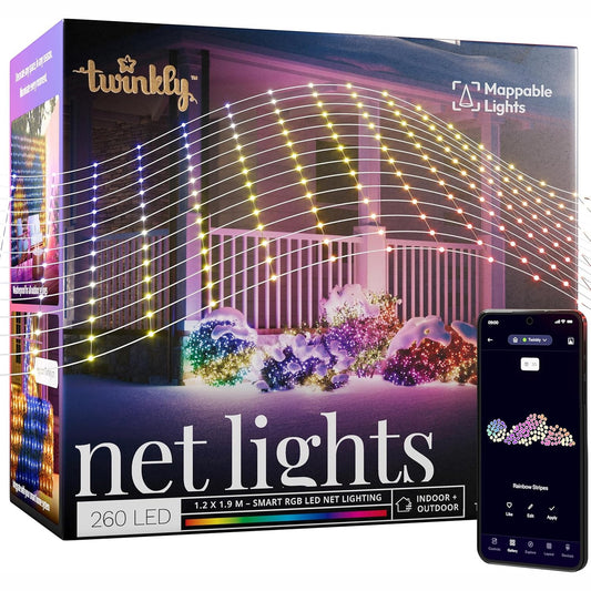 213099 - TWINKLY Dritat Net, 260 LED RGB, Ndriçim i brendshëm dhe i jashtëm, IP44, 1.2m x 1.9m
