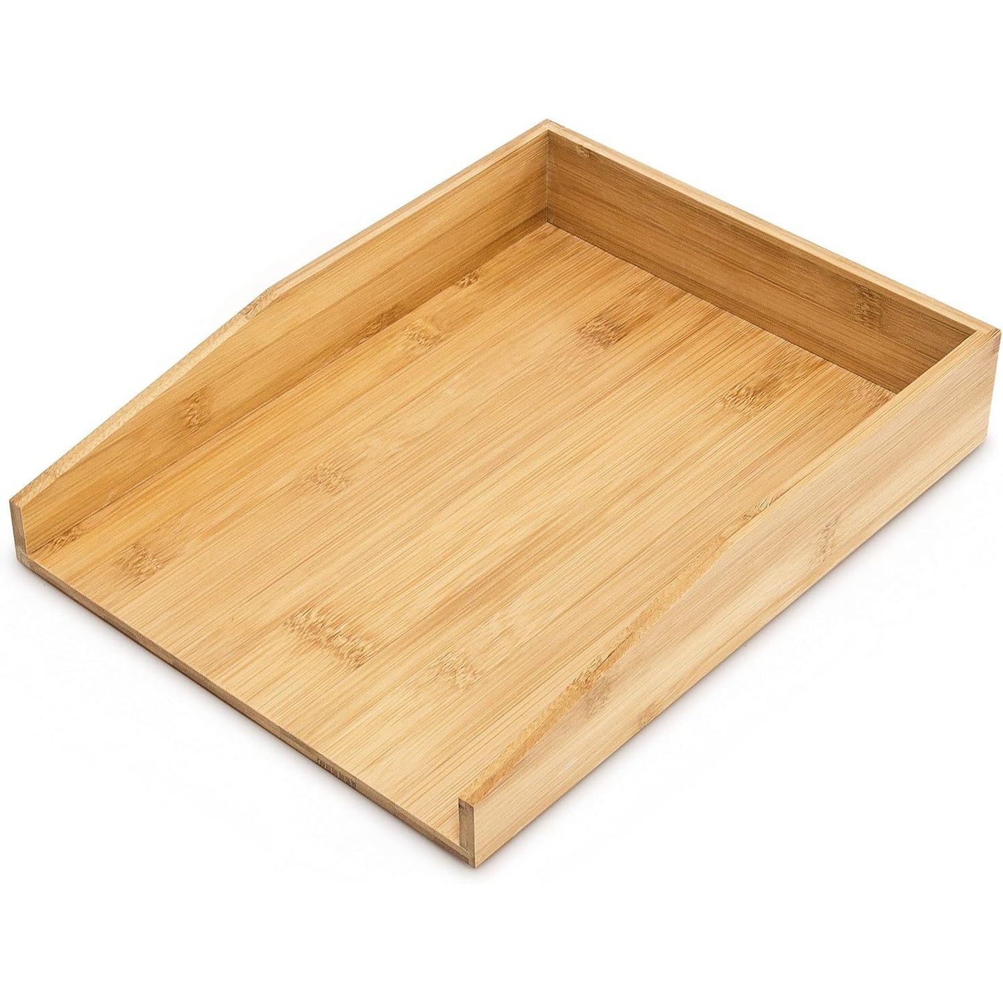 224359 - Relaxdays Tabaka Letrash prej Bambuje, Lartësi x Gjerësi x Thellësi: 6 x 25 x 33 cm, Natyrale, Kafe