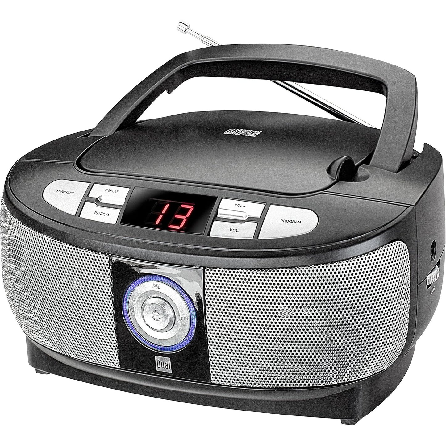 266405 - Boombox Dual 74575 P 49-1 me CD player - Radio FM, Ekran LED, Funksionim me rrjet elektrik ose bateri, E Zi