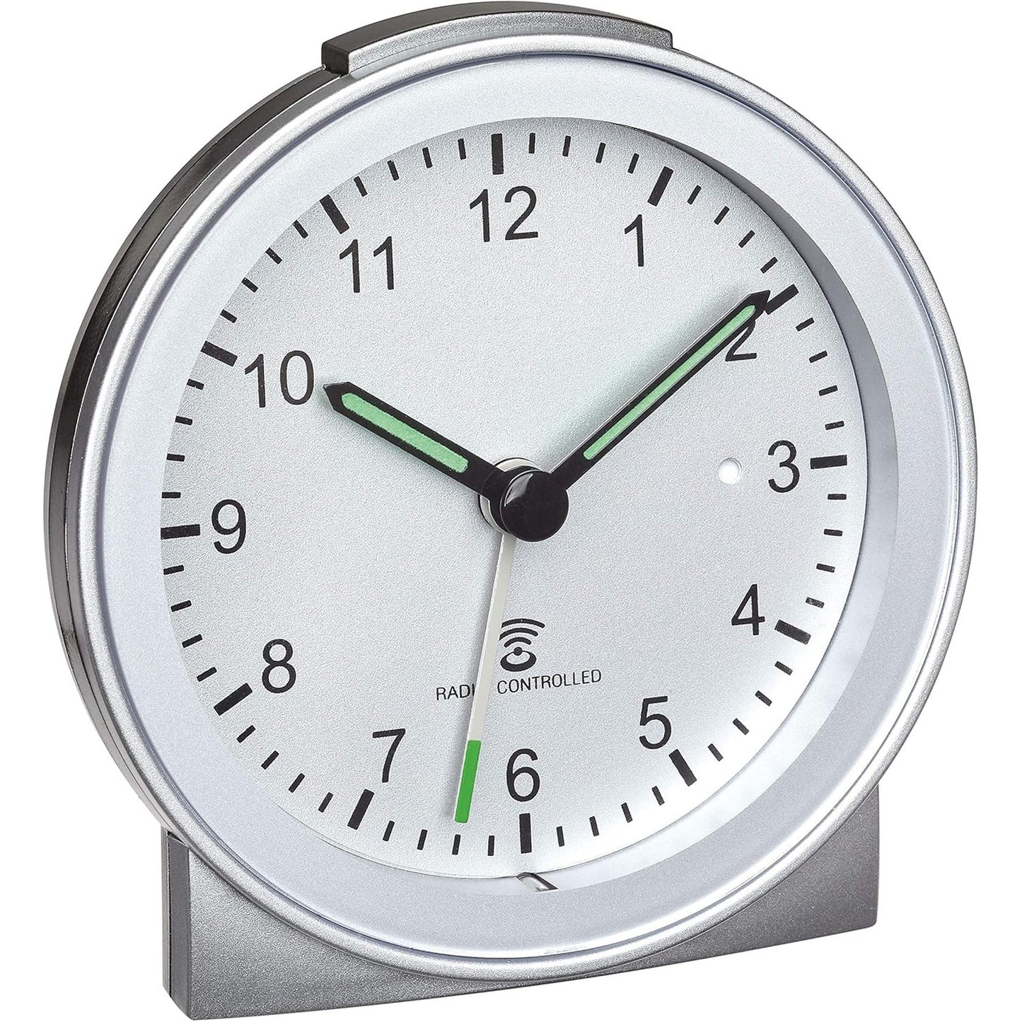 196808 - TFA DOSTMANN Orë me Alarm radio analoge, materiali Plastik, ngjyra Argjenti, dimensionet 81 x 31 x 84 mm, Modeli 60.1517.54