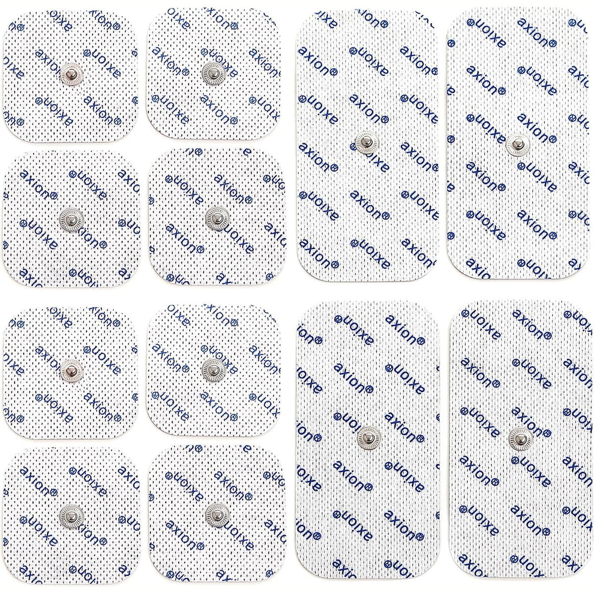 303623 - Set i përzier me 12 elektroda ngjitëse, i pajtueshëm me pajisjet TENS dhe atletet EMS, mbërthyes me kapëse 3.5mm, i ripërdorshëm, pajisje mjekësore nga axion®