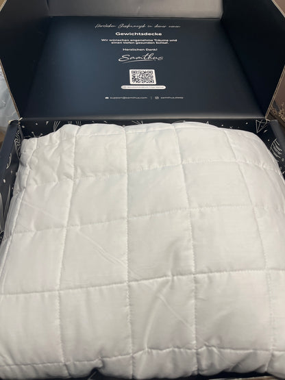 102174 - SAMTHUS Batanije me Peshë 135x200cm, 3kg, E Çertifikuar Oeko-Tex, 100% Pambuk, Batanije Antistres dhe Terapeutike