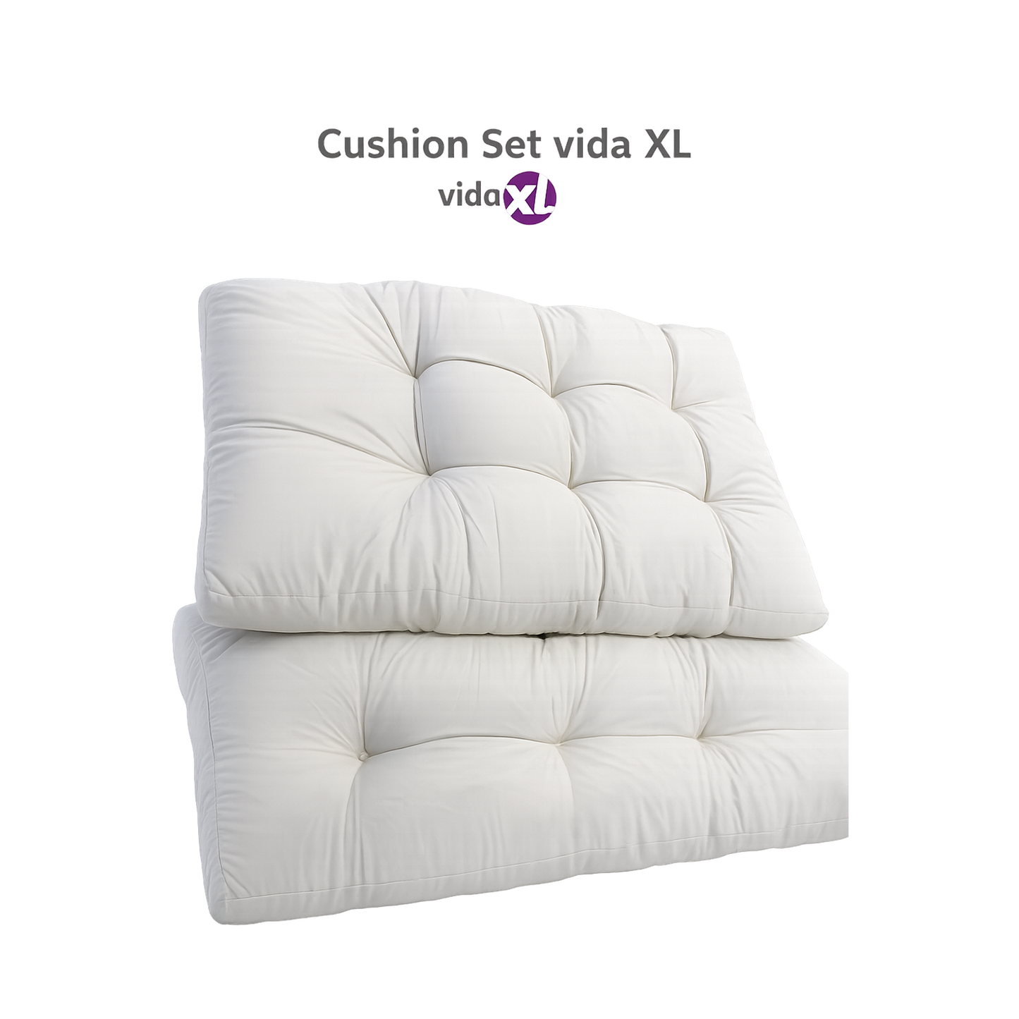 244597 - vidaXL Set Jastëkësh për Mobilje Kopshti, Krem (2 Copë)