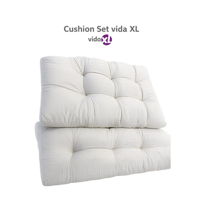 244597 - vidaXL Set Jastëkësh për Mobilje Kopshti, Krem (2 Copë)