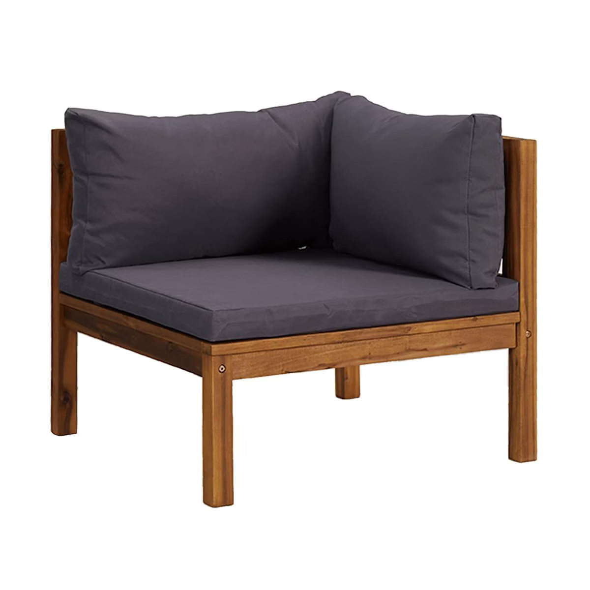 141500 - vidaXL Divan këndi (corner sofa) modular, gri i errët, dru akacie i fortë (medium)
