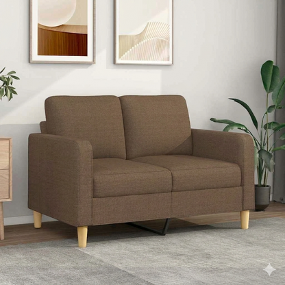 244429 - vidaXL Divan 2-Vendësh 120 cm – Ngjyrë Kafe, Pëlhurë