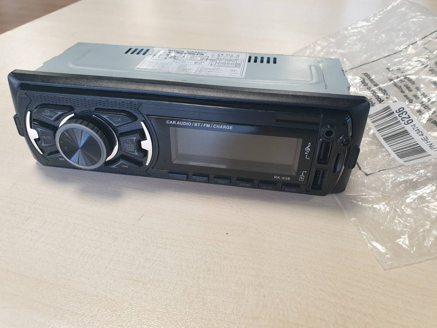 277089 - HOIDOKLY Radio makine me Bluetooth 1 Din, Marrës audio stereo 60W x 4, MP3 Player me Bluetooth/2 USB/EQ/SD/AUX/FM, LCD me 7 ngjyra
