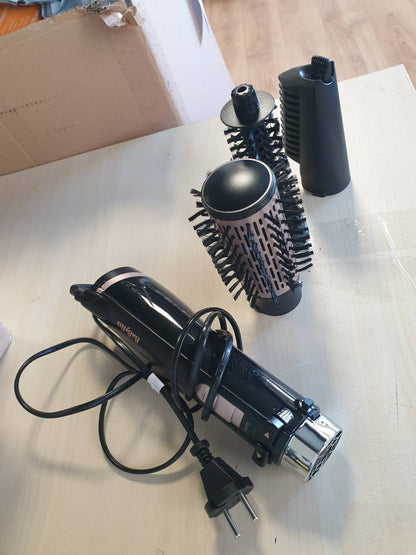 275029 - BABYLISS FURÇË DHE STILUES DRY, STRAIGHTEN AND STYLE - FURÇË RROTULLUESE ME AJËR TË NXEHTË, STILUES FLOKËSH JONIK 1000W ME 4 SHTOJCA, I ZI, AS200E